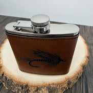 Fly Fishing Flask, Engraved Fishing Flask, 6 oz Hip Flask, Fly Fisherman Gift, Angler Gift, Fishing Gift for Men