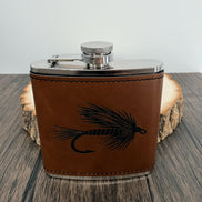 Fly Fishing Flask, Engraved Fishing Flask, 6 oz Hip Flask, Fly Fisherman Gift, Angler Gift, Fishing Gift for Men