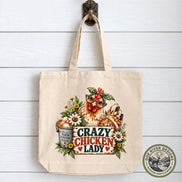Crazy Chicken Lady Tote Bag, Chicken Lover Gift, Funny Chicken Bag, Chicken Mom Tote, Backyard Chicken Gift, Farm Girl Gift