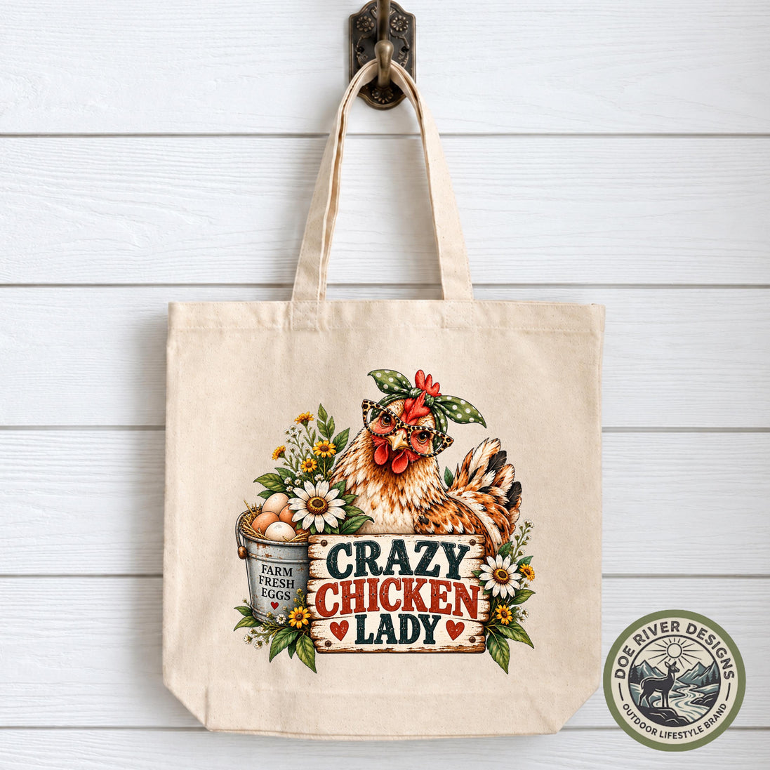 Crazy Chicken Lady Tote Bag, Chicken Lover Gift, Funny Chicken Bag, Chicken Mom Tote, Backyard Chicken Gift, Farm Girl Gift