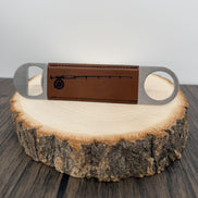 Fly Fishing Bottle Opener, Laser Engraved Leatherette Opener, Fly Fisherman Gift, Angler Gift, Fishing Gift for Men, Rod and Reel Gift