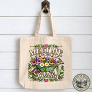 Garden Tote Bag, Meet Me in the Garden, Gardener Gift, Gardening Gift for Women, Garden Lover Gift, Floral Tote Bag, Flower Lover Gift