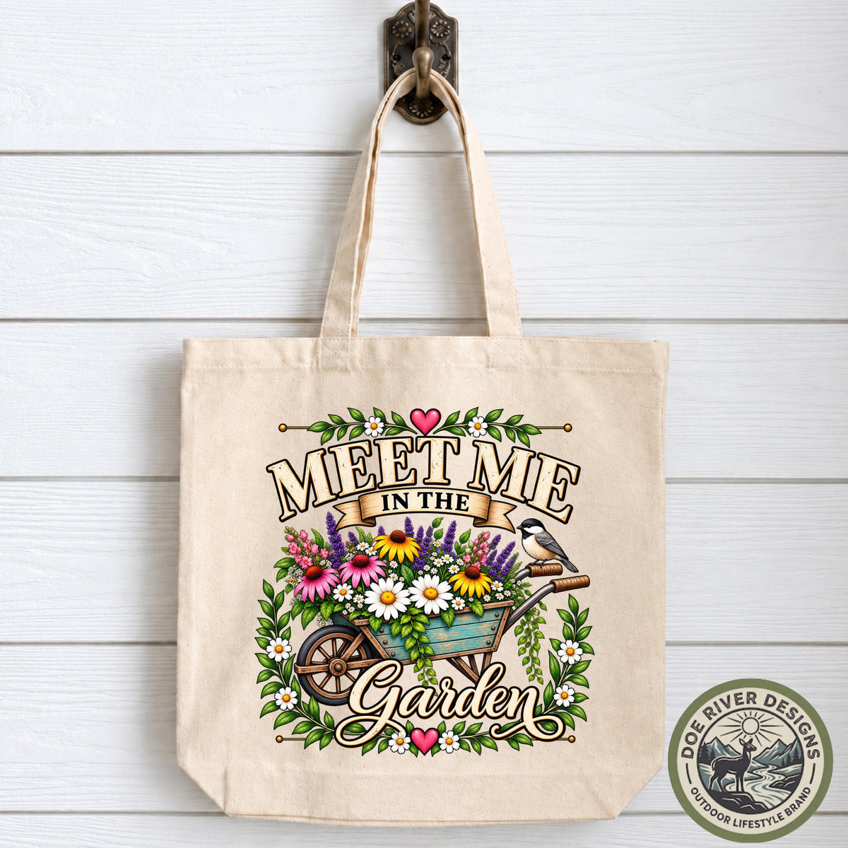 Garden Tote Bag, Meet Me in the Garden, Gardener Gift, Gardening Gift for Women, Garden Lover Gift, Floral Tote Bag, Flower Lover Gift