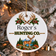Personalized Hunting Ornament, Custom Name Deer Hunter Christmas Ornament, Hunting Gift for Men, Buck Ornament, Outdoorsman Christmas Gift