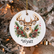 Personalized Deer Ornament, Whitetail Buck Christmas Ornament, Custom Name Deer Ornament, Hunter Gift, Outdoorsman Gift, Hunting Keepsake