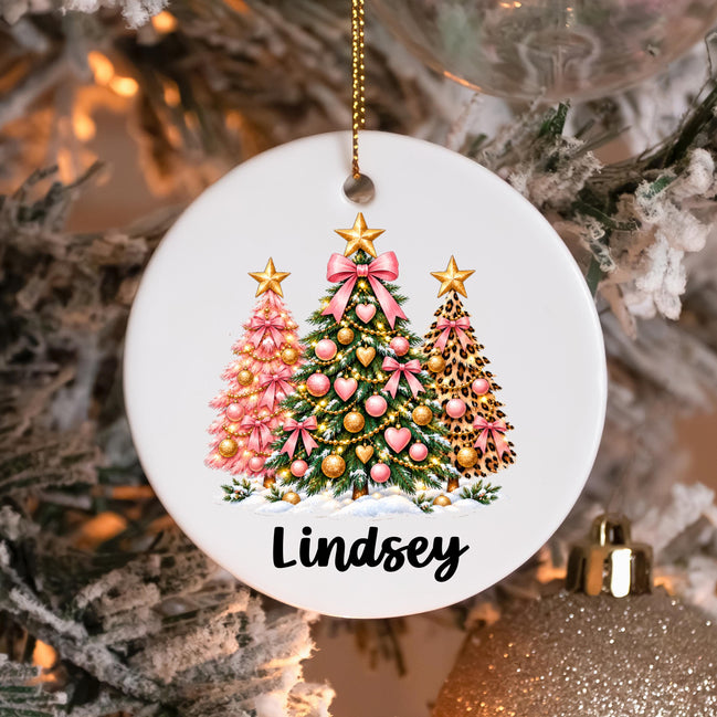 Personalized Christmas Ornament, Custom Name Ceramic Ornament, Colorful Christmas Tree Ornament, Personalized Keepsake, Christmas Gift