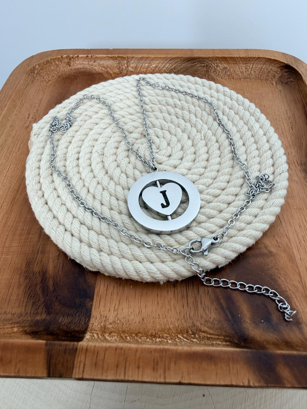Personalized Spinning Heart Necklace with Two Initials