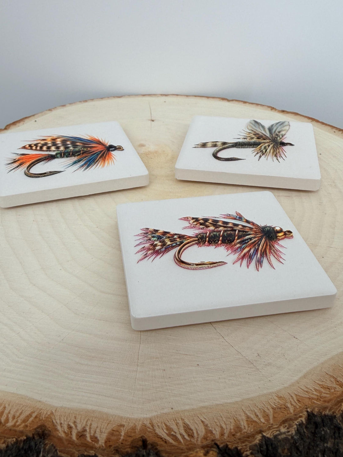 Fly Fishing Fridge Magnets Set of 3, Ceramic Fishing Magnets, Fly Fisherman Gift, Trout Fishing Gift, Fishing Stocking Stuffer