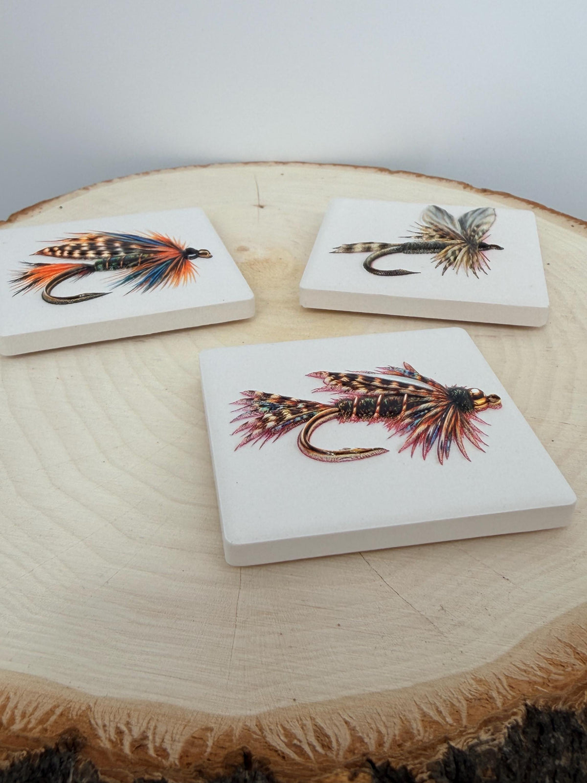 Fly Fishing Fridge Magnets Set of 3, Ceramic Fishing Magnets, Fly Fisherman Gift, Trout Fishing Gift, Fishing Stocking Stuffer