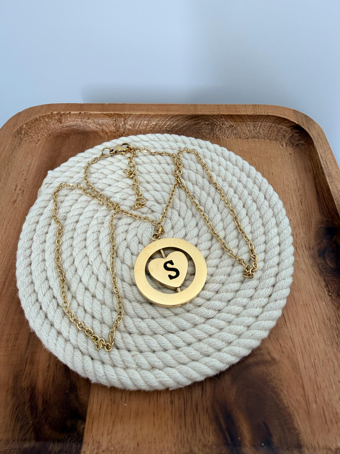 Personalized Spinning Heart Necklace with Two Initials