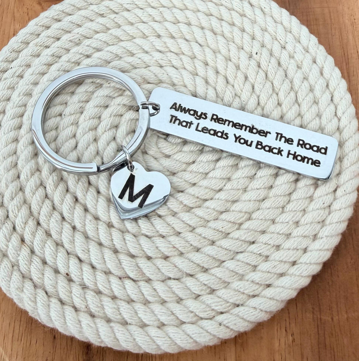 Personalized Keychain – Always Remember the Road Back Home