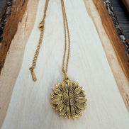 Personalized Sunflower Necklace with Hidden Message