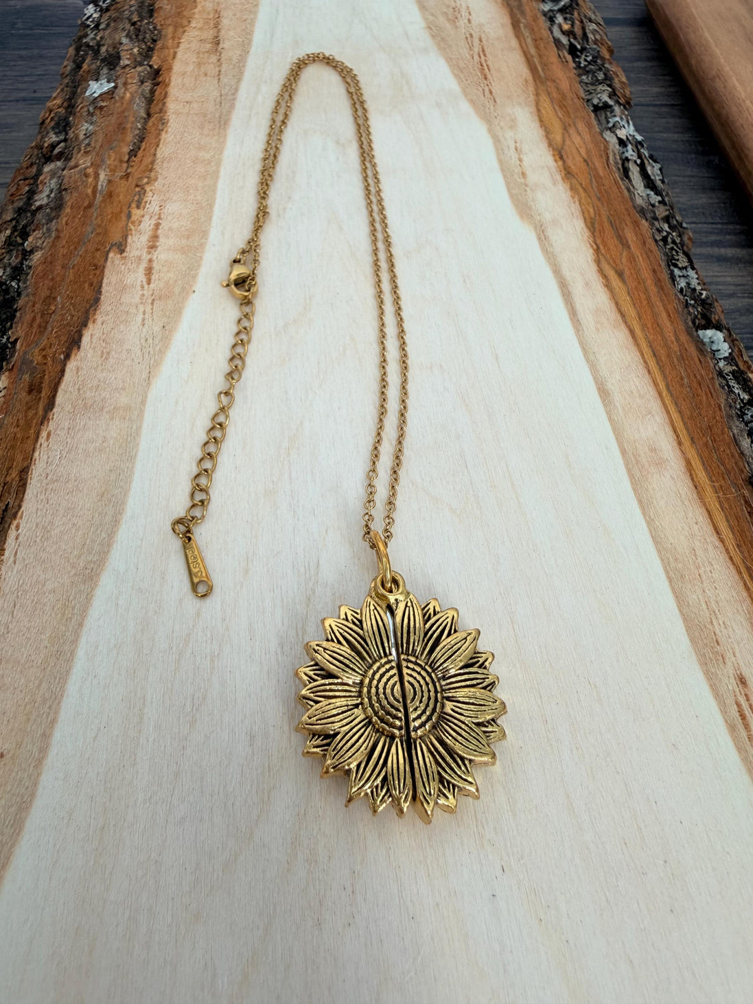 Personalized Sunflower Necklace with Hidden Message