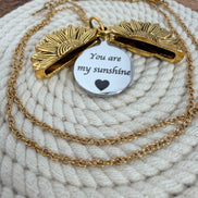 Personalized Sunflower Necklace with Hidden Message