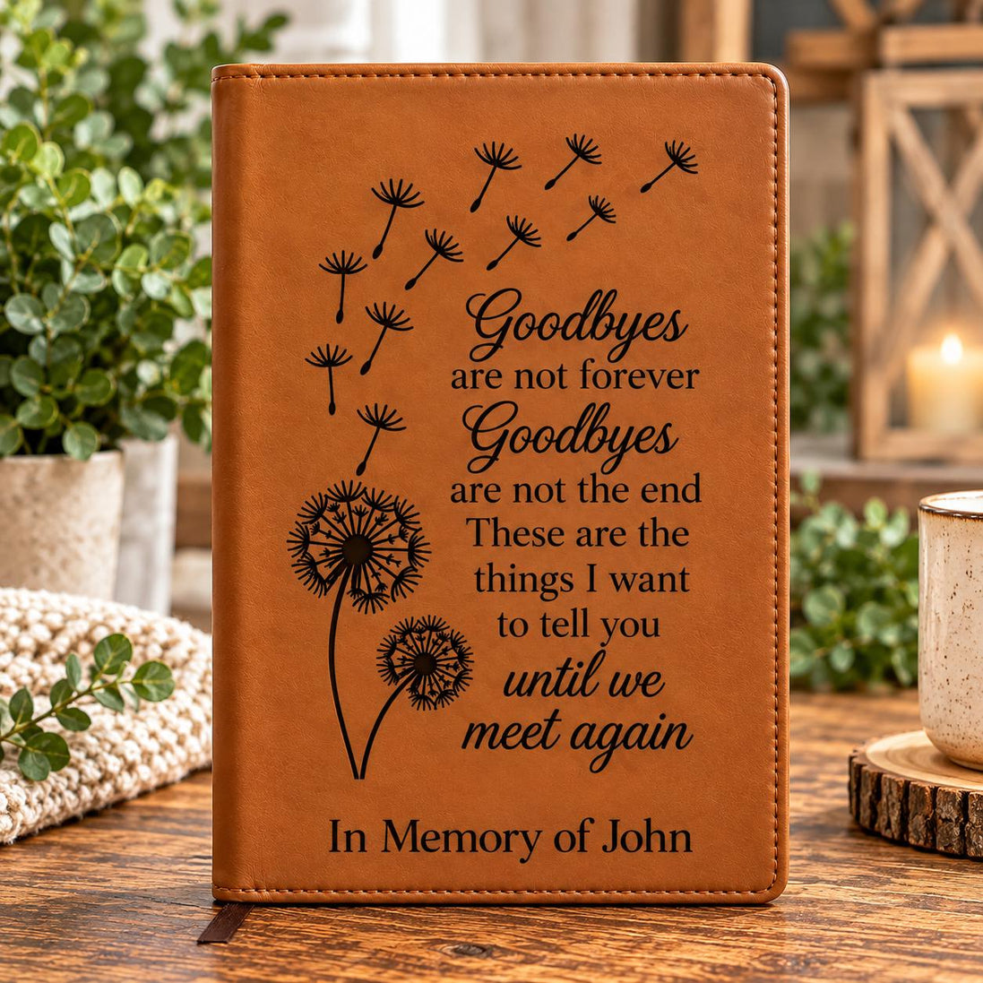 Personalized Memorial Journal – Refillable Engraved Grief Journal