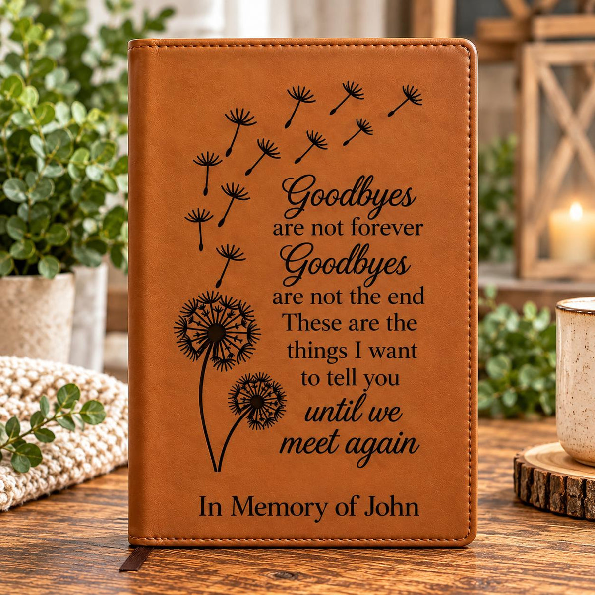 Personalized Memorial Journal – Refillable Engraved Grief Journal