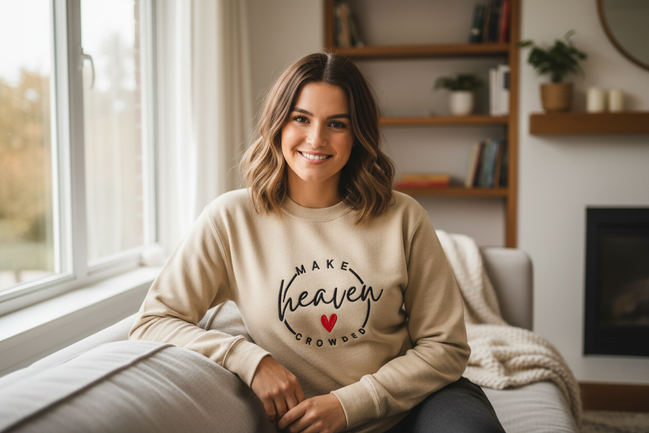 Make Heaven Crowded sweatshirt in sand