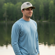 Male Model Wearing Large Mouth Bass Fishing Hat