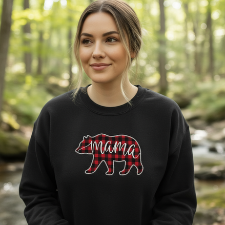 Mama Bear Black Sweatshirt - Very Close Up