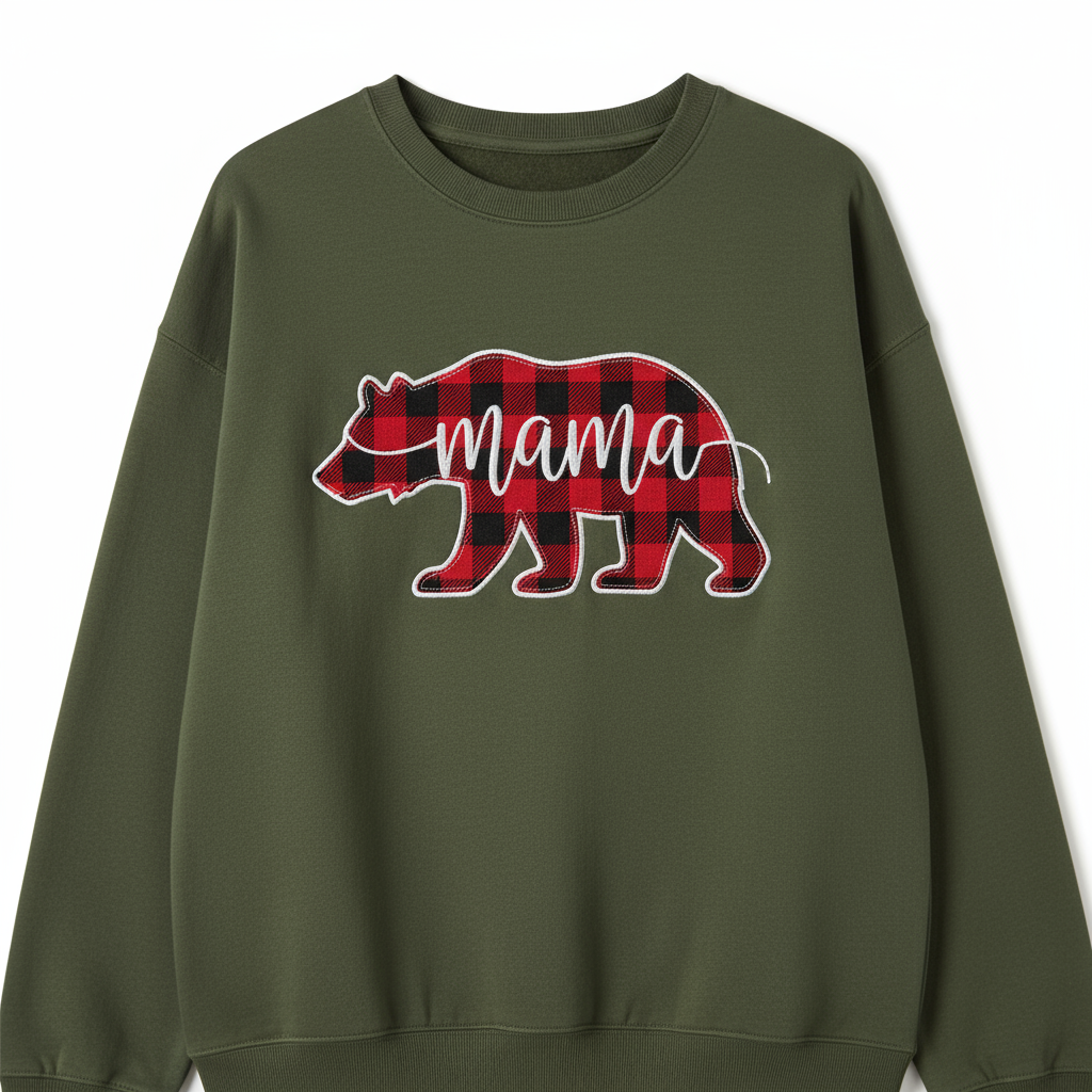 Mama Bear Sweatshirt in Military Green