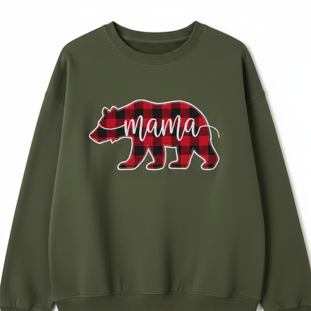 Mama Bear Sweatshirt in Military Green