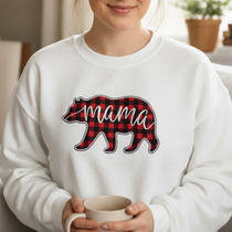 Mama Bear Sweatshirt on Model - Close Up