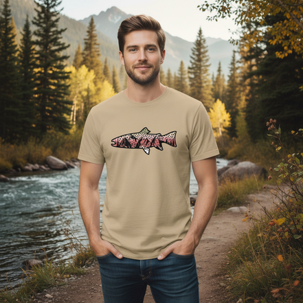 Rainbow Trout T-Shirt in Sand Gildan