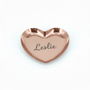 Rose Gold Heart Ring Dish with custom engraved name