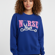 Royal Blue Embroidered nurse sweatshirt
With glitter vinyl