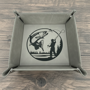 Rustic Valet Tray with a Fly Fishing Design