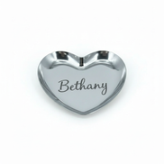 Silver Heart Ring Dish with custom engraved name
