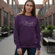 Stronger Than The Storm Sweatshirt in Gildan Purple