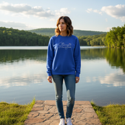 Stronger Than The Storm Sweatshirt in Gildan Royal Blue