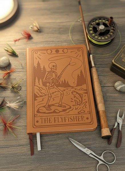 The Flyfisher Journal with brown and white ribbons