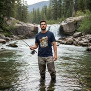 Trout T-Shirt River Mockup