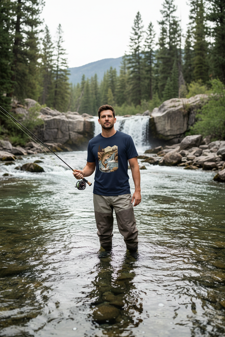 Trout T-Shirt River Mockup
